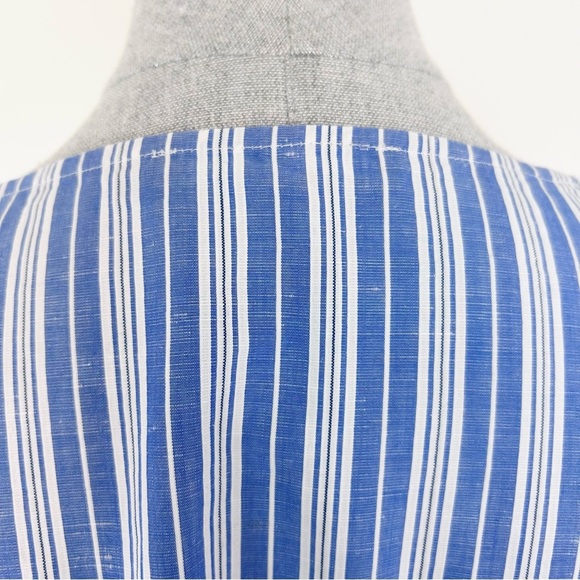 Jarbo Italian Linen Blue Striped Tunic Dress - Picture 5 of 9